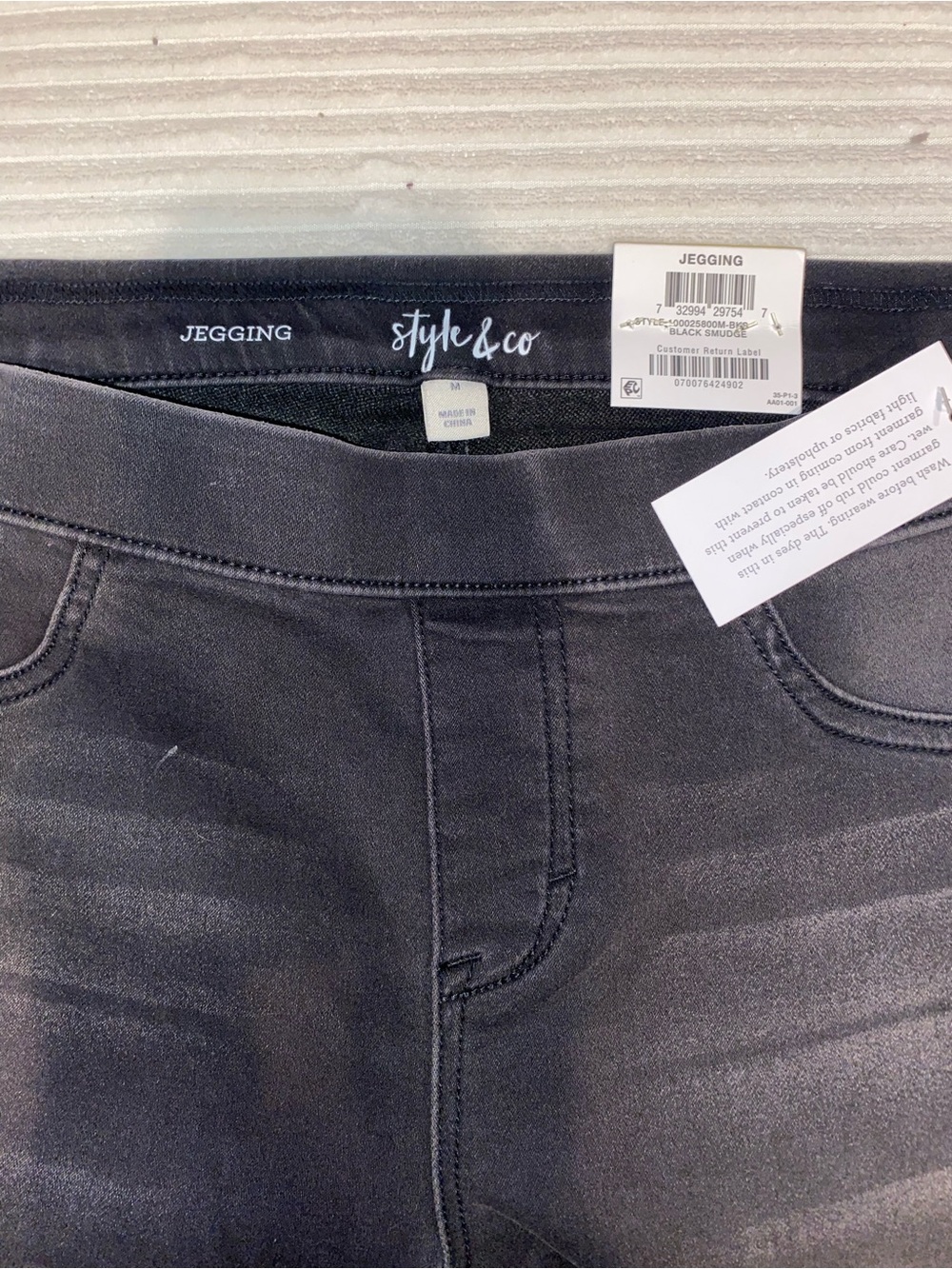 Style & Co. Women's Charcoal Black Pull-On Jeggings